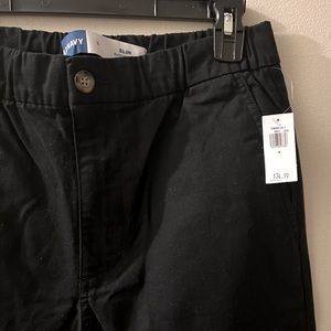 *Brand New- Old Navy Boys Small Slim Black Khaki pants.